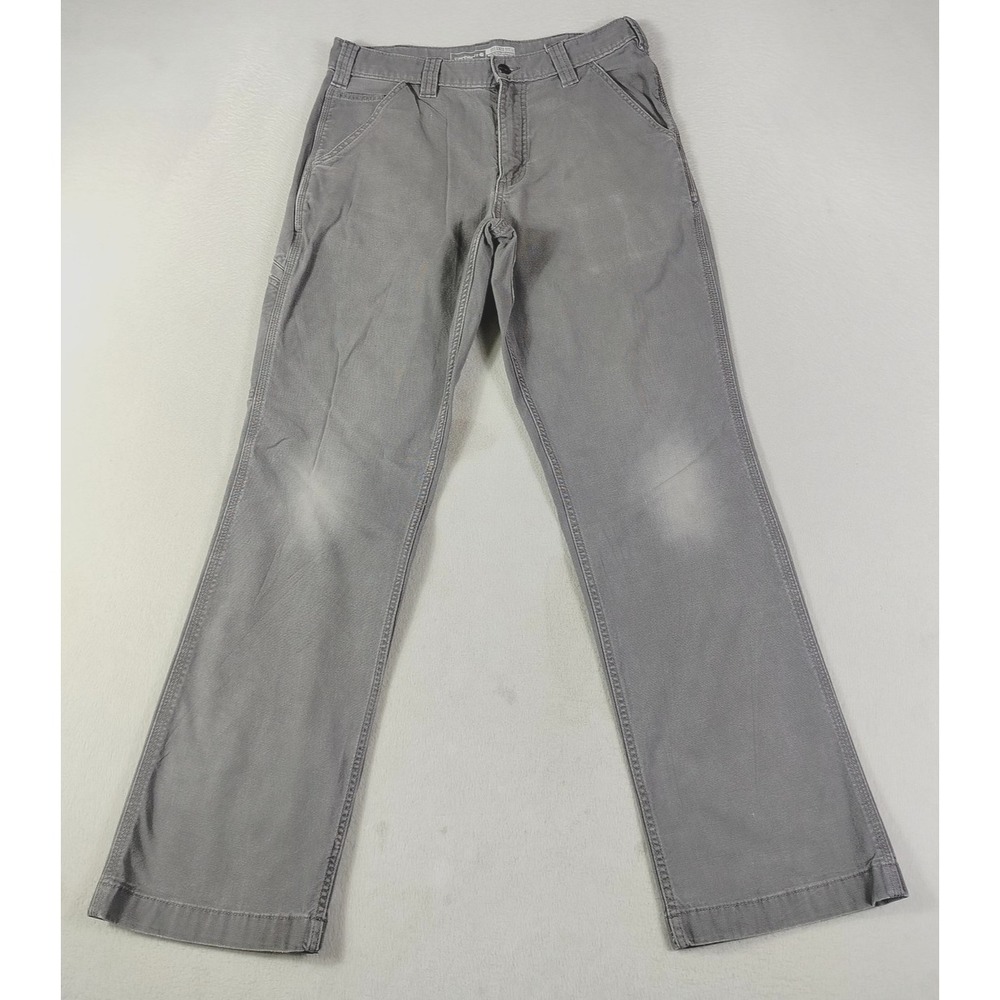 Carhartt Rugged Flex Carpenter Pants Mens 32 Gray Canvas Workwear‎ BN2291-M